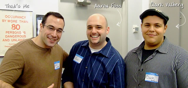 Ben Nadel at the New York ColdFusion User Group (Feb. 2009) with: Aaron Foss and Clark Valberg