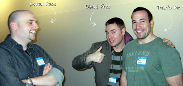 Ben Nadel at the New York ColdFusion User Group (Mar. 2009) with: Aaron Foss and Simon Free
