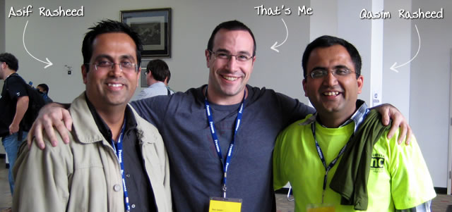Ben Nadel at CFinNC 2009 (Raleigh, North Carolina) with: Asif Rasheed and Qasim Rasheed