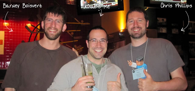 Ben Nadel at cf.Objective() 2011 (Minneapolis, MN) with: Barney Boisvert and Chris Phillips