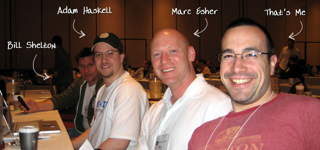 Ben Nadel at cf.Objective() 2009 (Minneapolis, MN) with: Bill Shelton, Adam Haskell, and Marc Esher