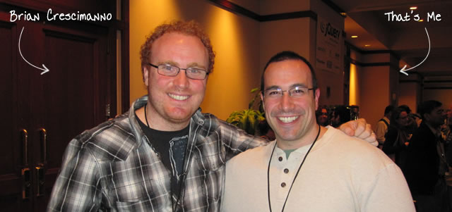 Ben Nadel at the jQuery Conference 2010 (Boston, MA) with: Brian Crescimanno