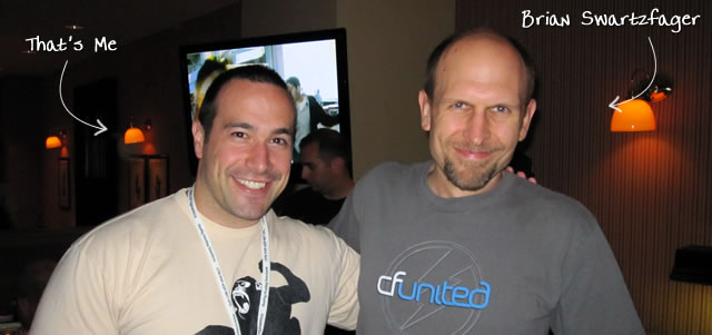 Ben Nadel at CFUNITED 2010 (Landsdown, VA) with: Brian Swartzfager
