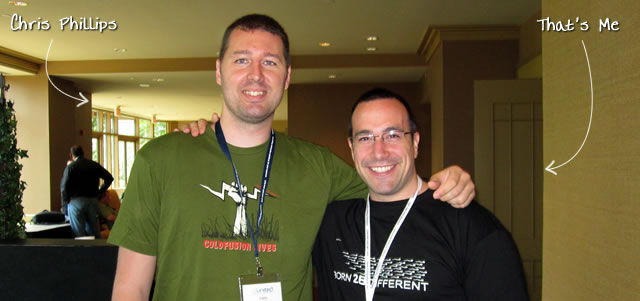 Ben Nadel at CFUNITED 2010 (Landsdown, VA) with: Chris Phillips