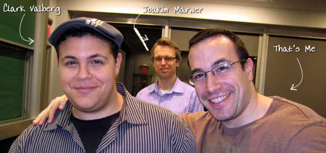 Ben Nadel at the New York ColdFusion User Group (Feb. 2009) with: Clark Valberg and Joakim Marner
