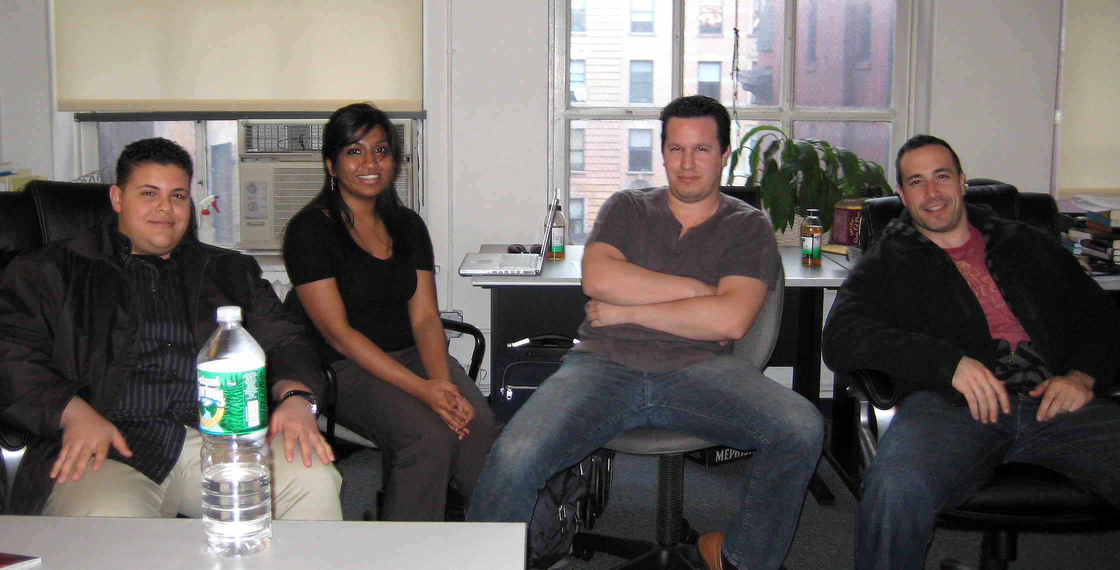 Ben Nadel at the New York ColdFusion User Group (Apr. 2008) with: Clark Valberg, Nafisa Sabu, and Rob Gonda