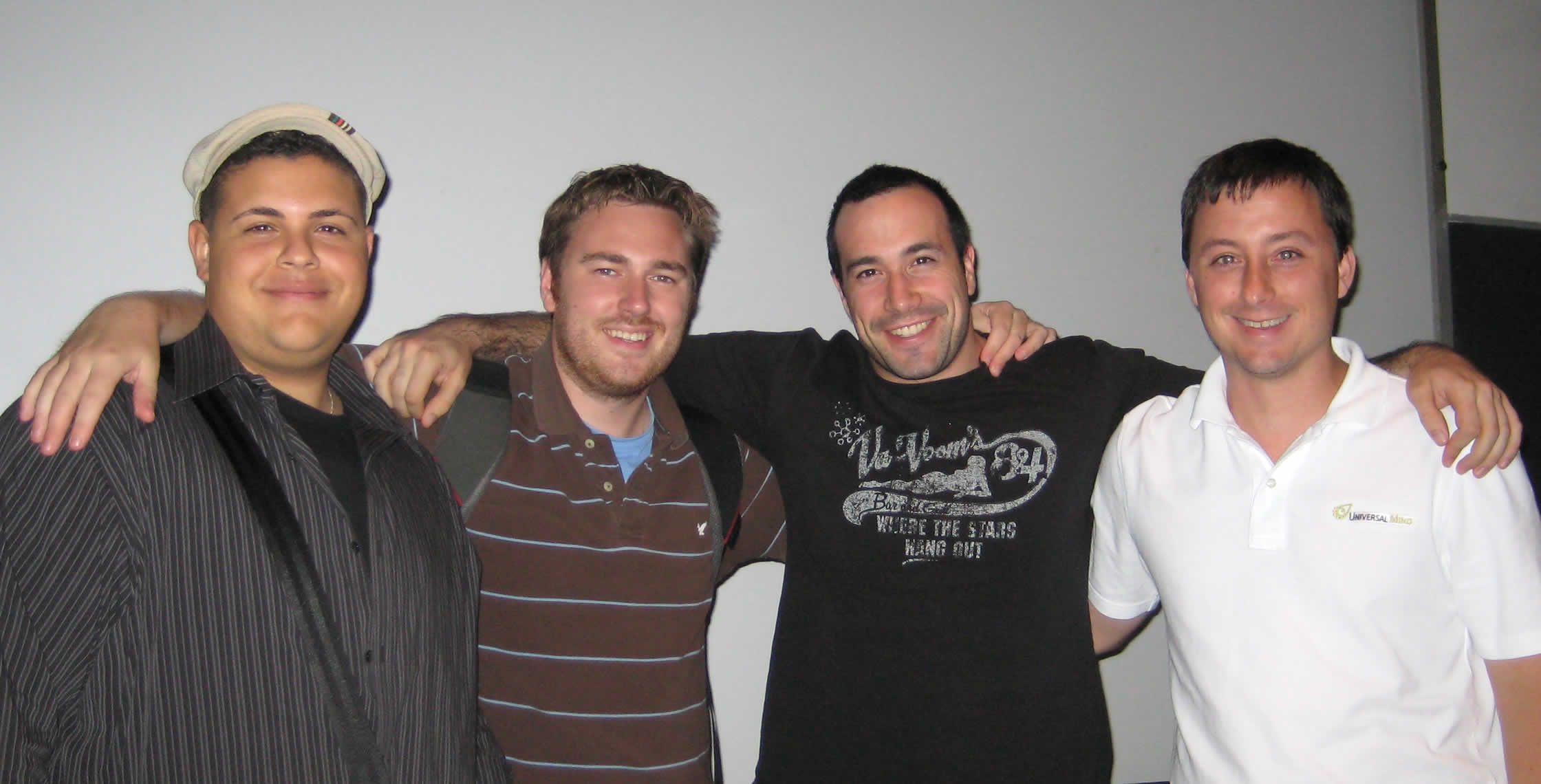 Ben Nadel at the New York ColdFusion User Group (Jul. 2008) with: Clark Valberg, Simon Free, and Dan Wilson