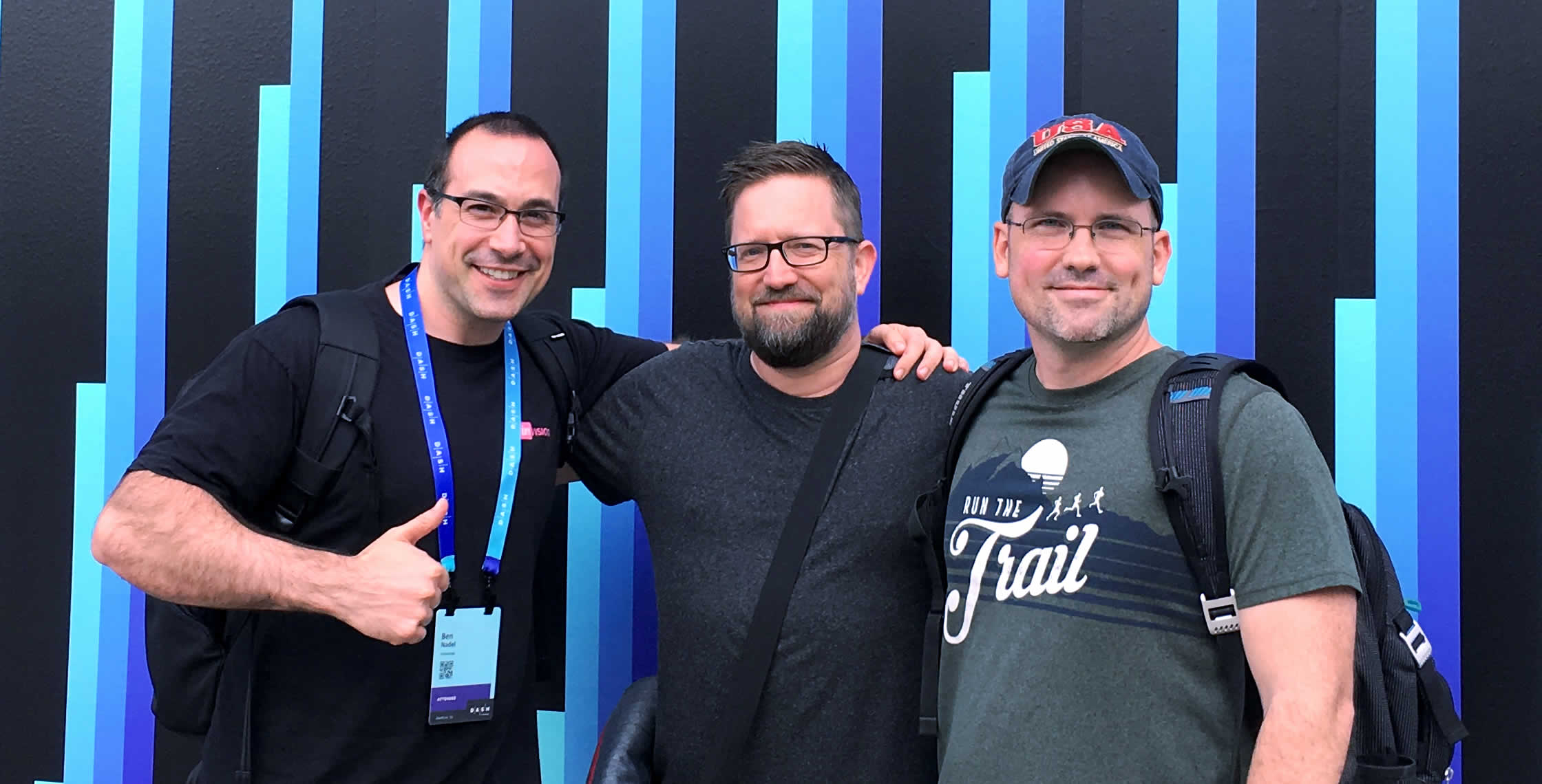 Ben Nadel at DASH by Datadog 2018 (New York, NY) with: Gabriel Zeck and JD Courtoy