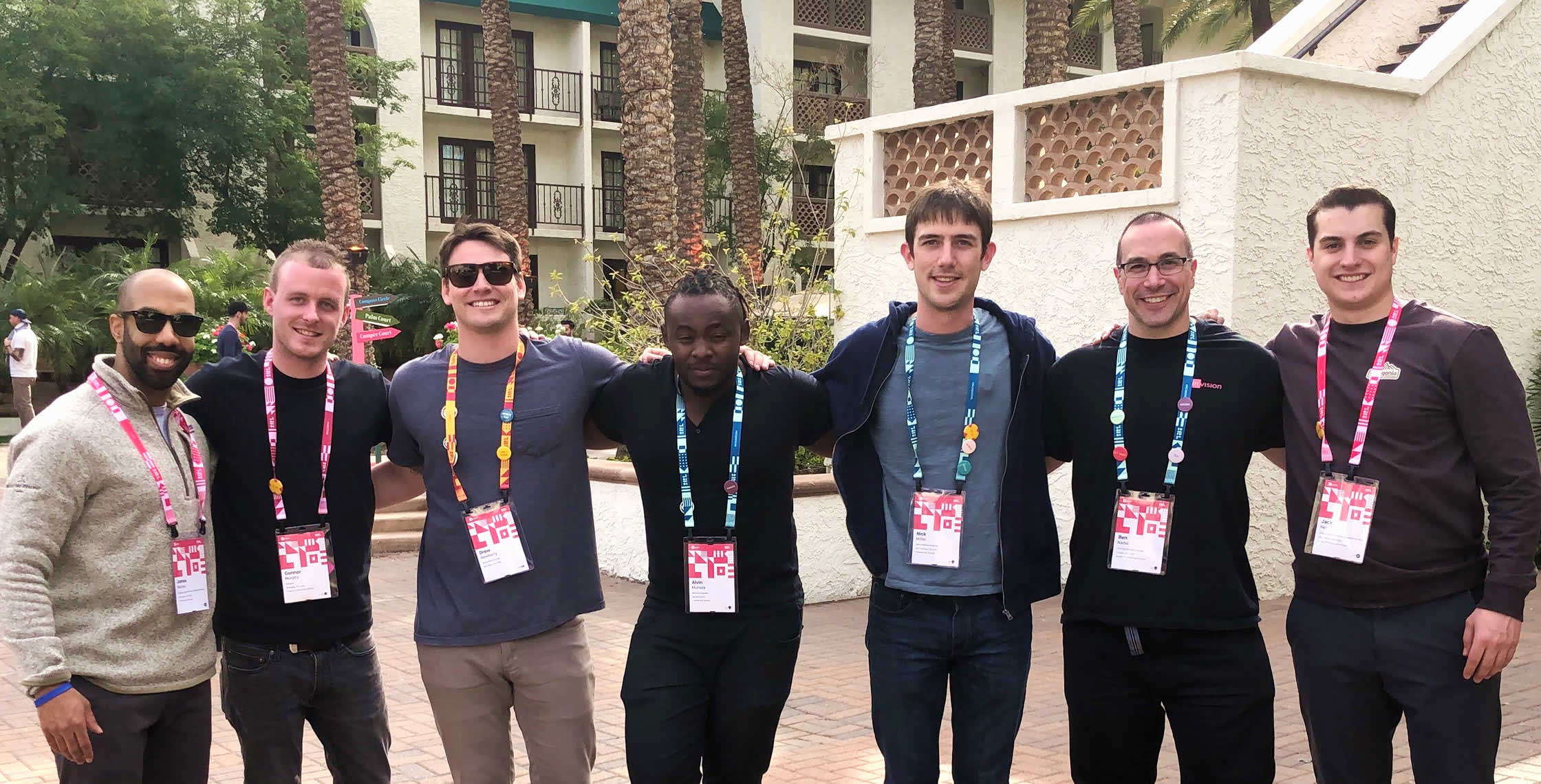 Ben Nadel at InVision In Real Life (IRL) 2019 (Phoenix, AZ) with: James Edward Murray, Connor Murphy, Drew Newberry, Alvin Mutisya, Nick Miller, and Jack Neil