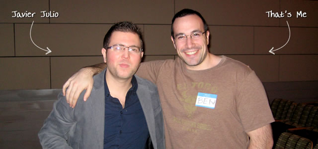 Ben Nadel at the New York ColdFusion User Group (Jan. 2010) with: Javier Julio