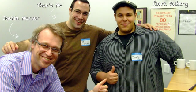 Ben Nadel at the New York ColdFusion User Group (Feb. 2009) with: Joakim Marner and Clark Valberg