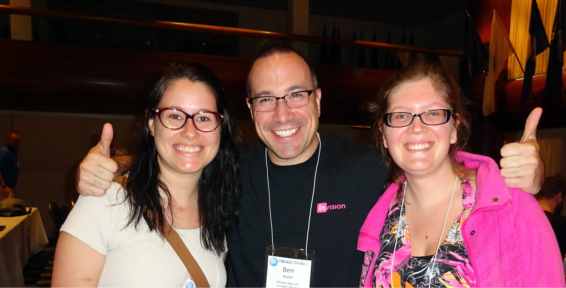 Ben Nadel at cf.Objective() 2017 (Washington, D.C.) with: Julie Dion and Catherine Neault
