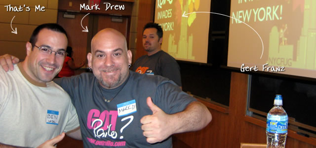 Ben Nadel at the New York ColdFusion User Group (May. 2009) with: Mark Drew and Gert Franz