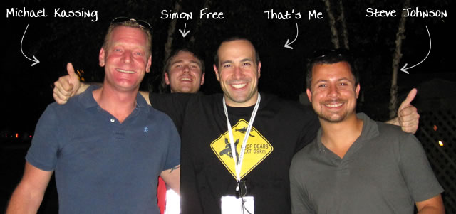 Ben Nadel at CFUNITED 2010 (Landsdown, VA) with: Michael Kassing, Simon Free, and Steve Johnson