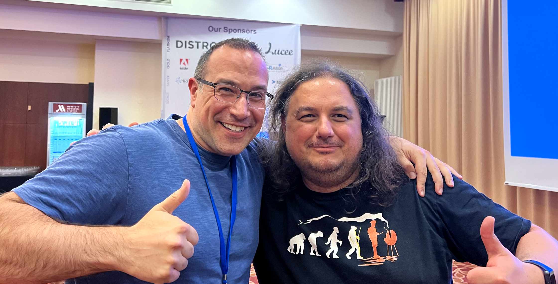 Ben Nadel at CFCamp 2023 (Freising, Germany) with: Pierre-Olivier Chassay