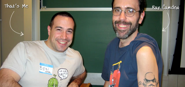 Ben Nadel at the New York ColdFusion User Group (Jan. 2009) with: Ray Camden