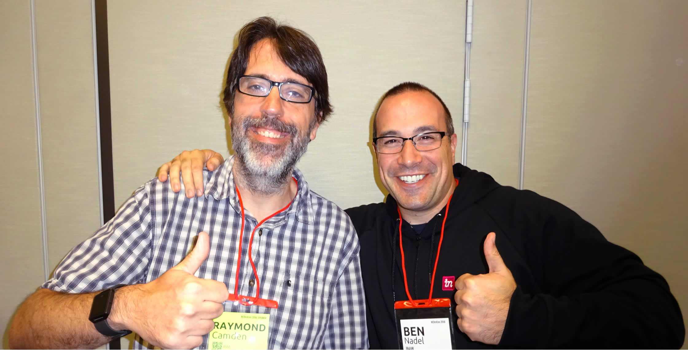Ben Nadel at NCDevCon 2016 (Raleigh, NC) with: Ray Camden