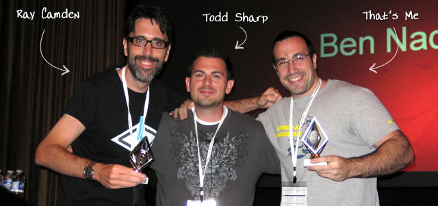Ben Nadel at CFUNITED 2009 (Lansdowne, VA) with: Ray Camden and Todd Sharp