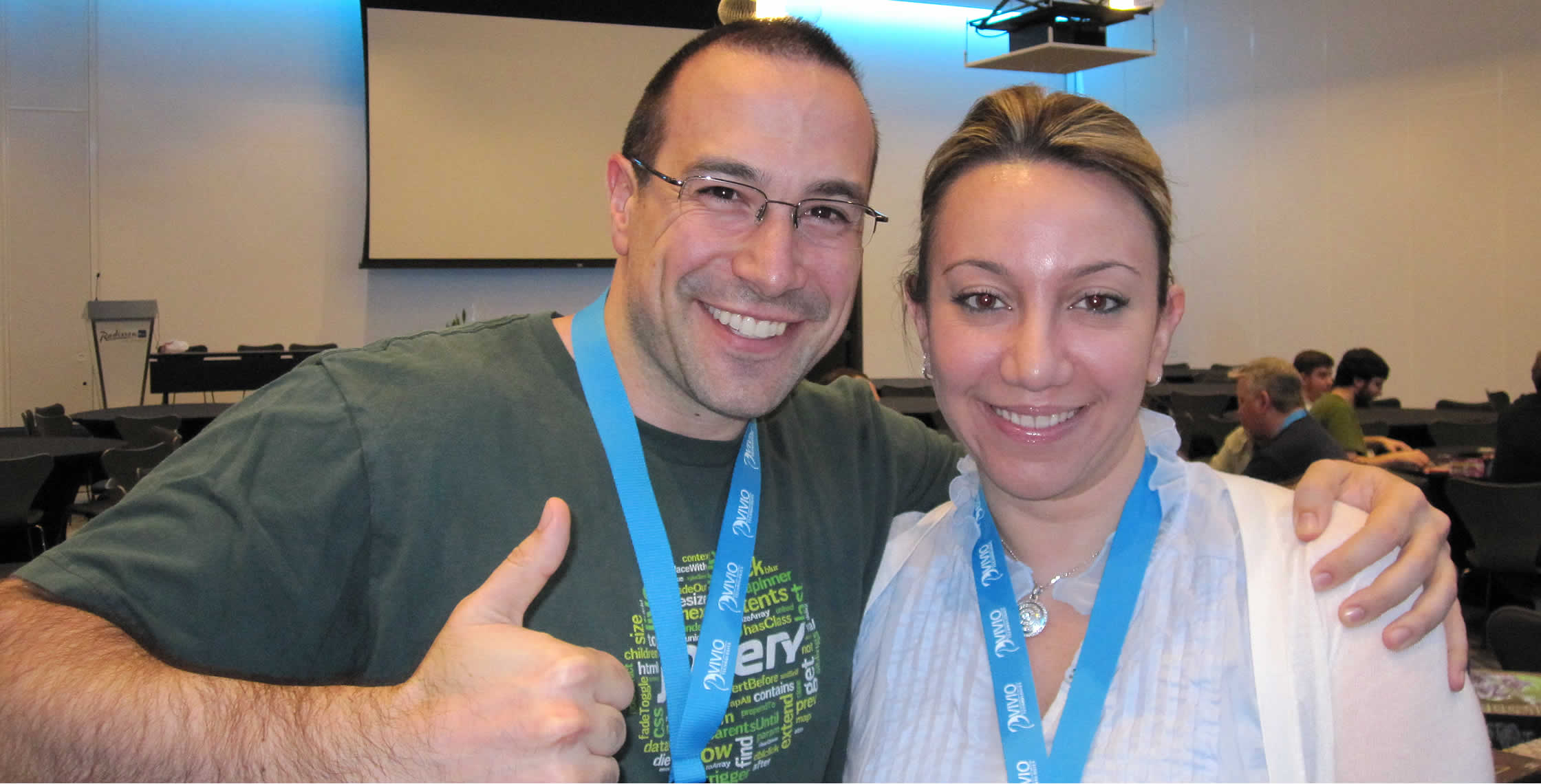 Ben Nadel at cf.Objective() 2013 (Bloomington, MN) with: Reem Jaghlit