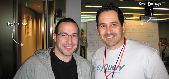Ben Nadel at the jQuery Conference 2009 (Cambridge, MA) with: Rey Bango