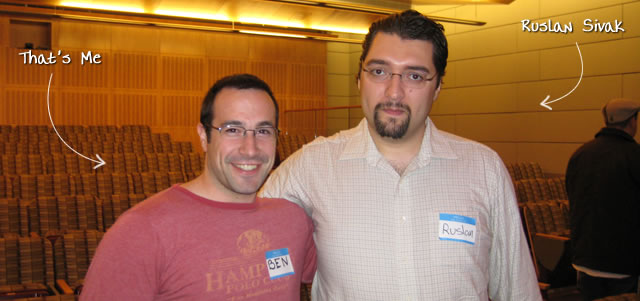 Ben Nadel at the New York ColdFusion User Group (Nov. 2009) with: Ruslan Sivak