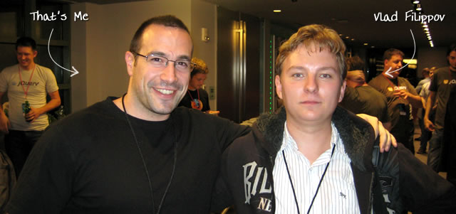 Ben Nadel at the jQuery Conference 2009 (Cambridge, MA) with: Vlad Filippov