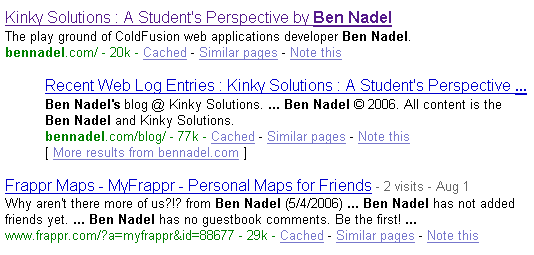 Ben Nadel on Google