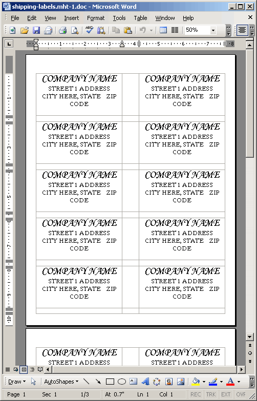 Generated Shipping Labels Using ColdFusion And Microsoft Word