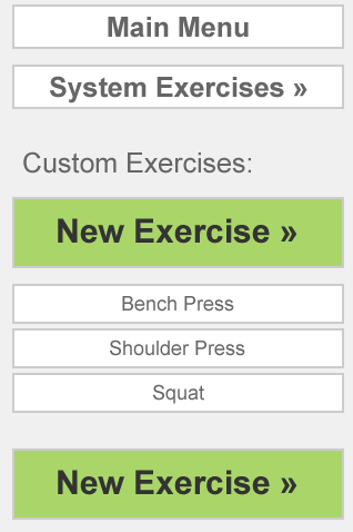 Dig Deep Fitness iPhone Fitness Application Exercise List