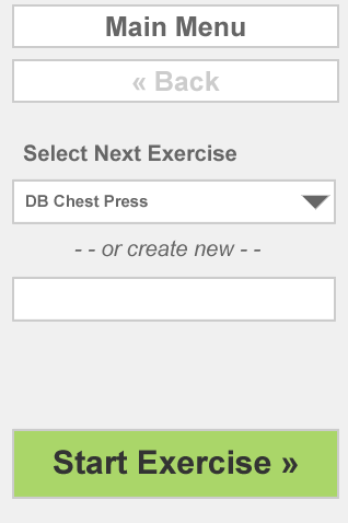 Dig Deep Fitness iPhone Fitness Application Select Next Exercise