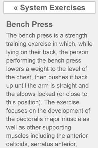 Dig Deep Fitness iPhone Fitness Application System Exercise Detail