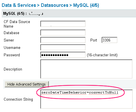 MySQL Datasource Connection String Update To Handle Error: MySQL Cannot Convert Value '0000-00-00 00:00:00' From Column XX To TIMESTAMP.
