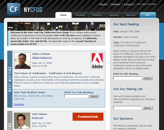 The New New York ColdFusion User Group (NYCFUG)