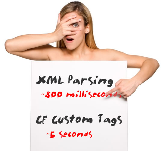XML Parsing Is Much Faster Than The Equivalent ColdFusion Custom Tags