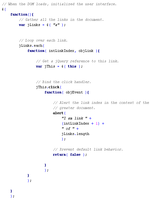 Javascript Closure Explanation - Plain Method Code.