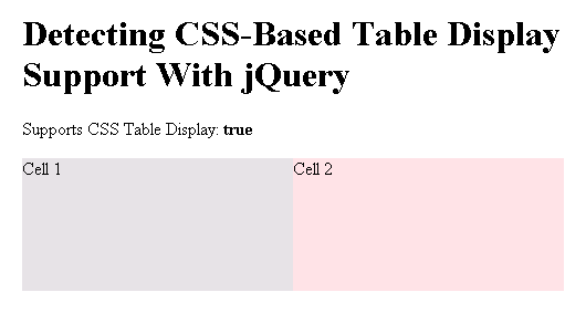 Detecting CSS-Based Table Display Support With jQuery (in FireFox).