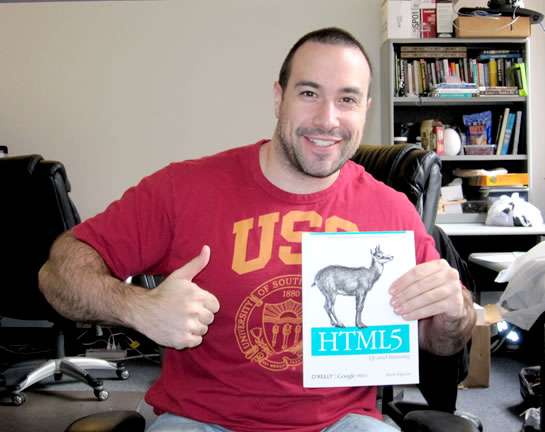 Ben Nadel Holding HTML5 Up And Running By Mark Pilgrim - Dive Into The Future Of Web Development.