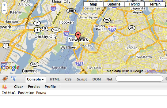 Javascript Geolocation API Has Successfully Plotted The User's Location On Google Maps.