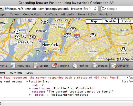 While Safari Supports The Javascript Geolocation API, It Failed To Find My Current Location.