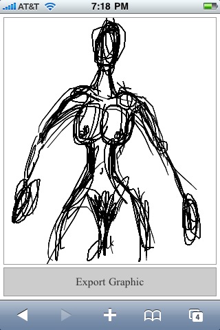 jQuery Canvas Drawing On The iPhone - Naked Lady Figure On Canvas.