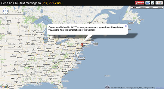Twilio, Pusher, ColdFusion, And Google Maps Powered Work Flow With SMS Text Message Realtime Display.