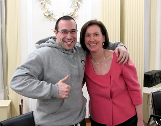 Ben Nadel with Mary (professor) at Philosophy Works at the School of Practical Philosophy.