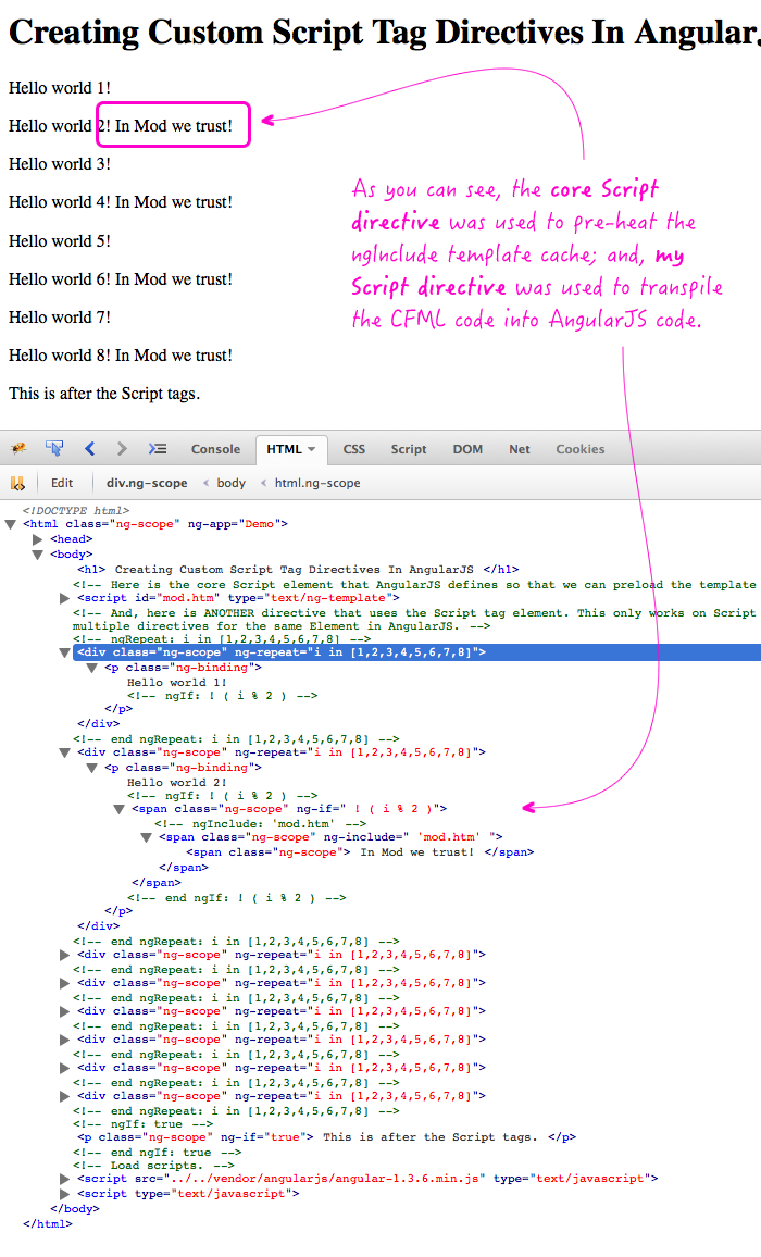 Creating custom Script tag directives in AngularJS without override the core Script tag directive that uses text/ng-template.