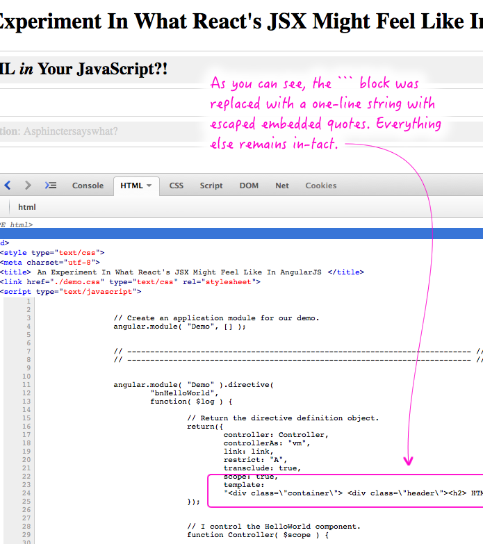 What React's JSX might look like in AngularJS as NGX.