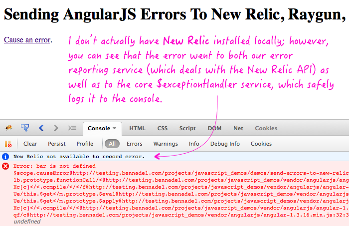 Sending AngularJS errors to a 3rd-party service like New Relic, Raygun, Sentry, etc.