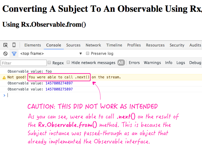 Converting an RxJS Subject to an Observable sequence.