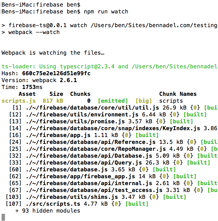 Firebase 4 being compiled with TypeScript and type declarations.