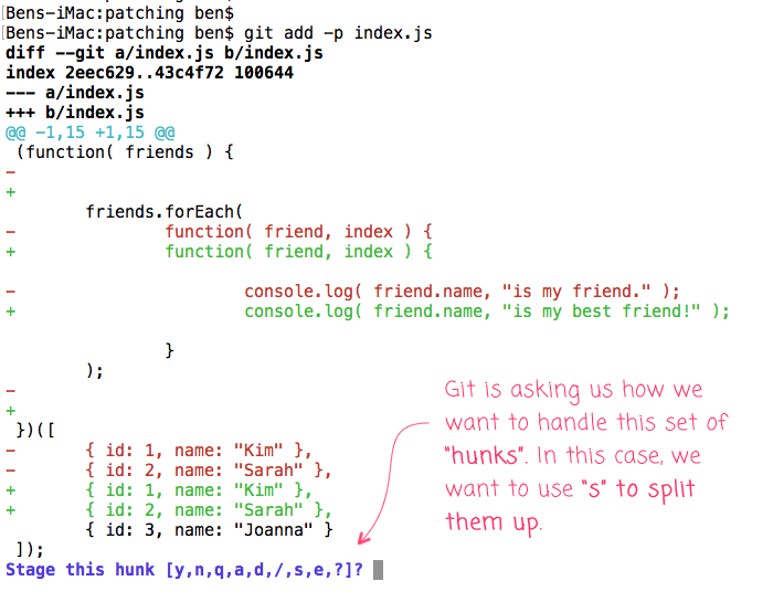 Using git add --patch to split commits and rewrite history.