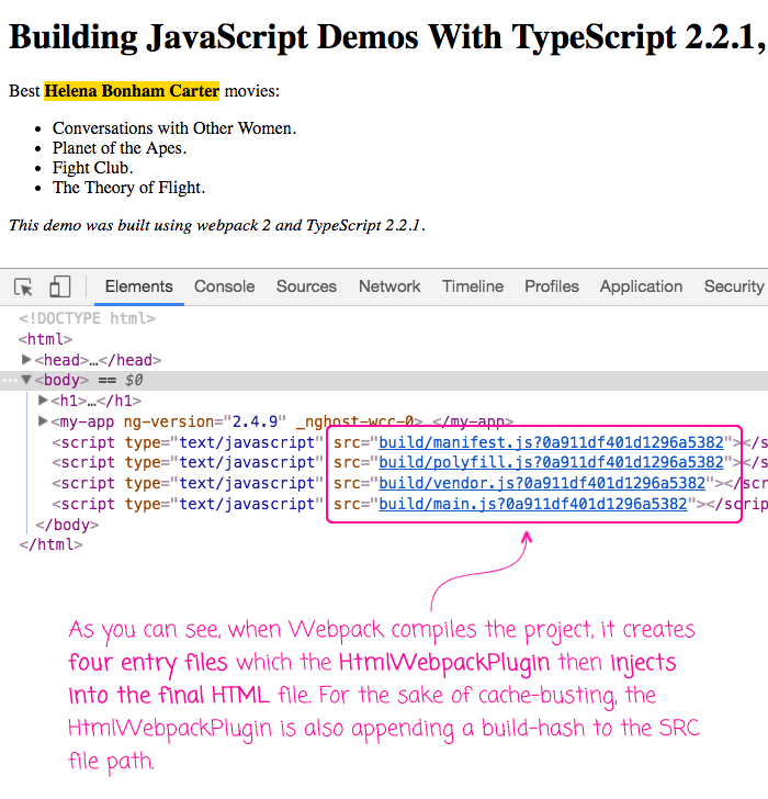 Building Angular 2 demos with Webpack 2 and TypeScript.