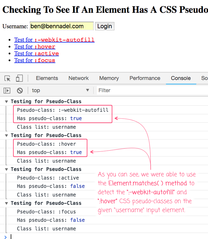 Checking To See If An Element Has A Css Pseudo Class In Javascript